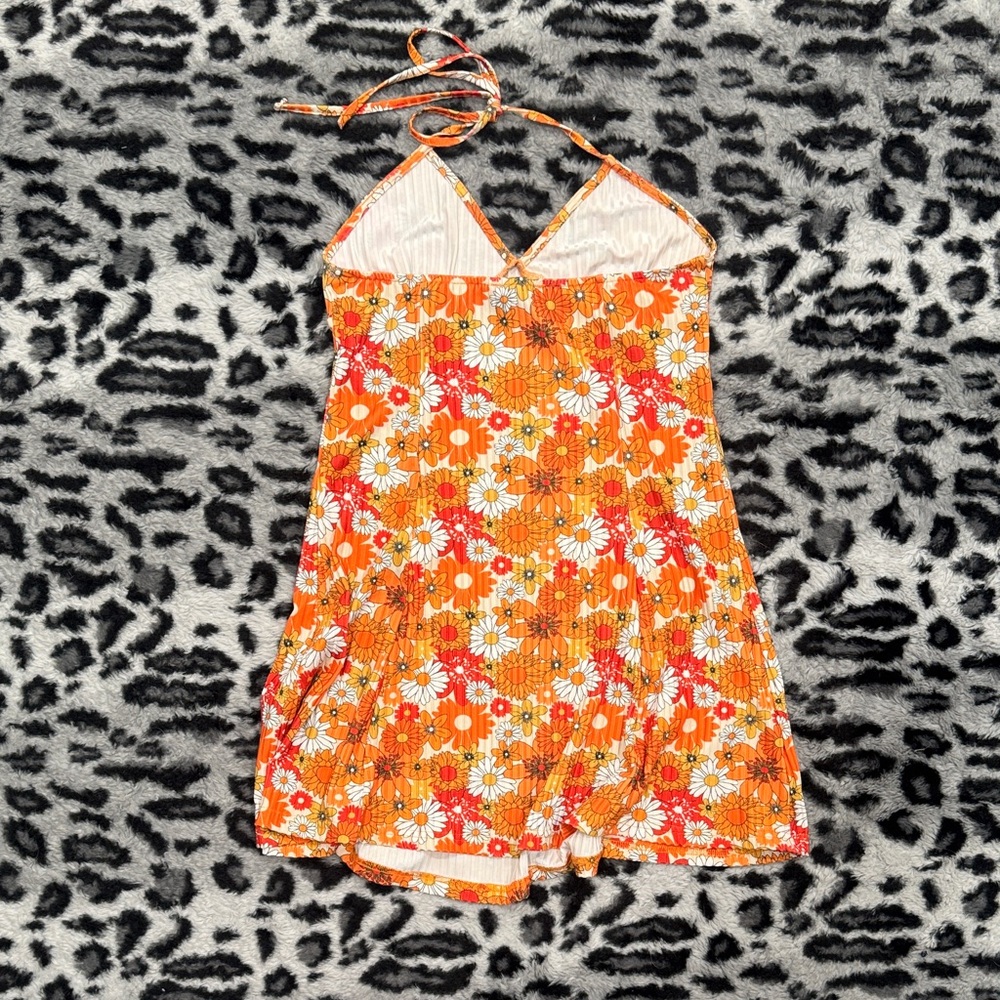 Cider Vibrant Orange and White Floral Dress - Picture 5 of 5